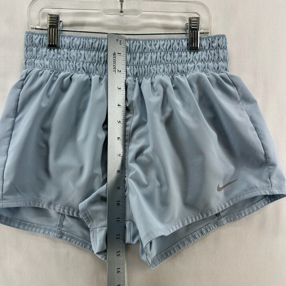 Nike Dri-Fit One Athletic Short Women XS Mid Rise Brief Lined Elastic Waist Blue - Picture 10 of 12